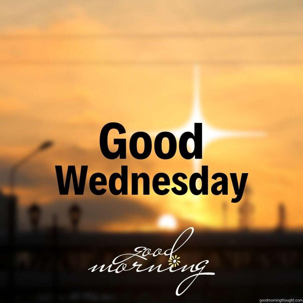 Bright photo background with Good Wednesday message