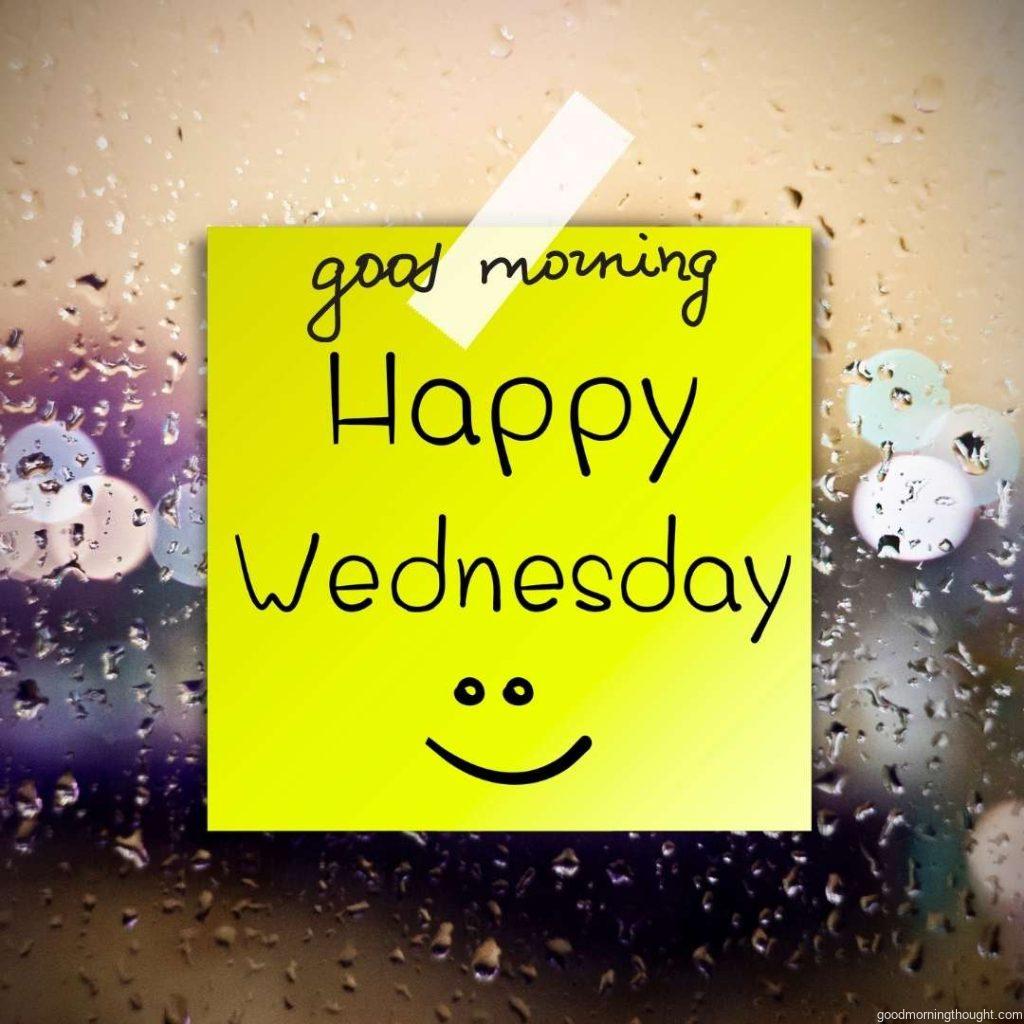 Good morning happy Wednesday water drop background with copy space