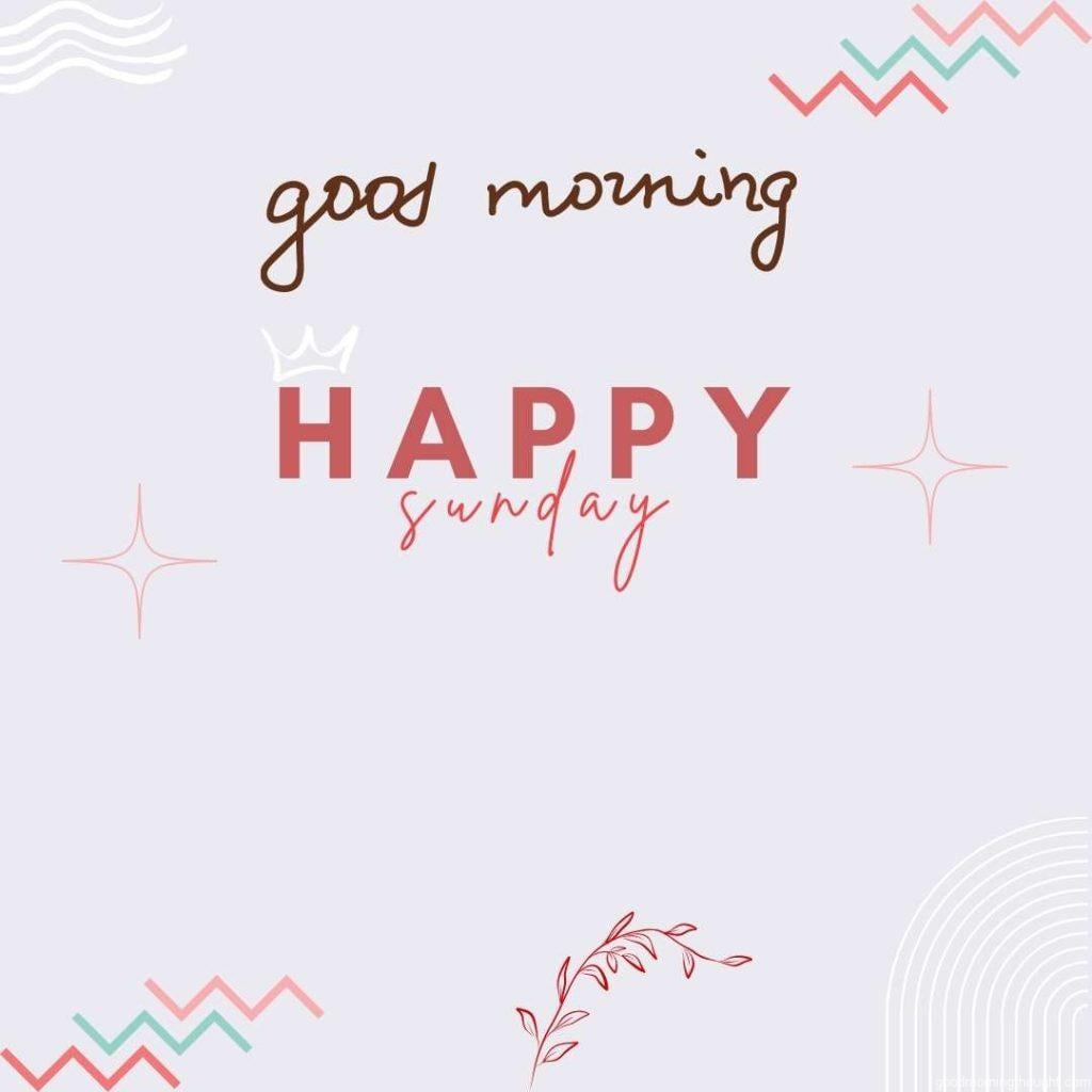 Greeting card with Geometric shape design elements with happy Sunday message