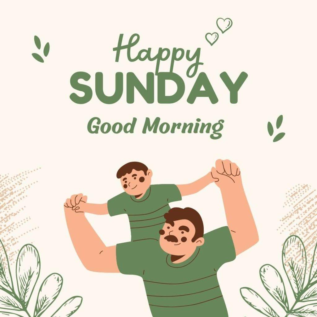 Happy Sunday. Dad lifting illustration