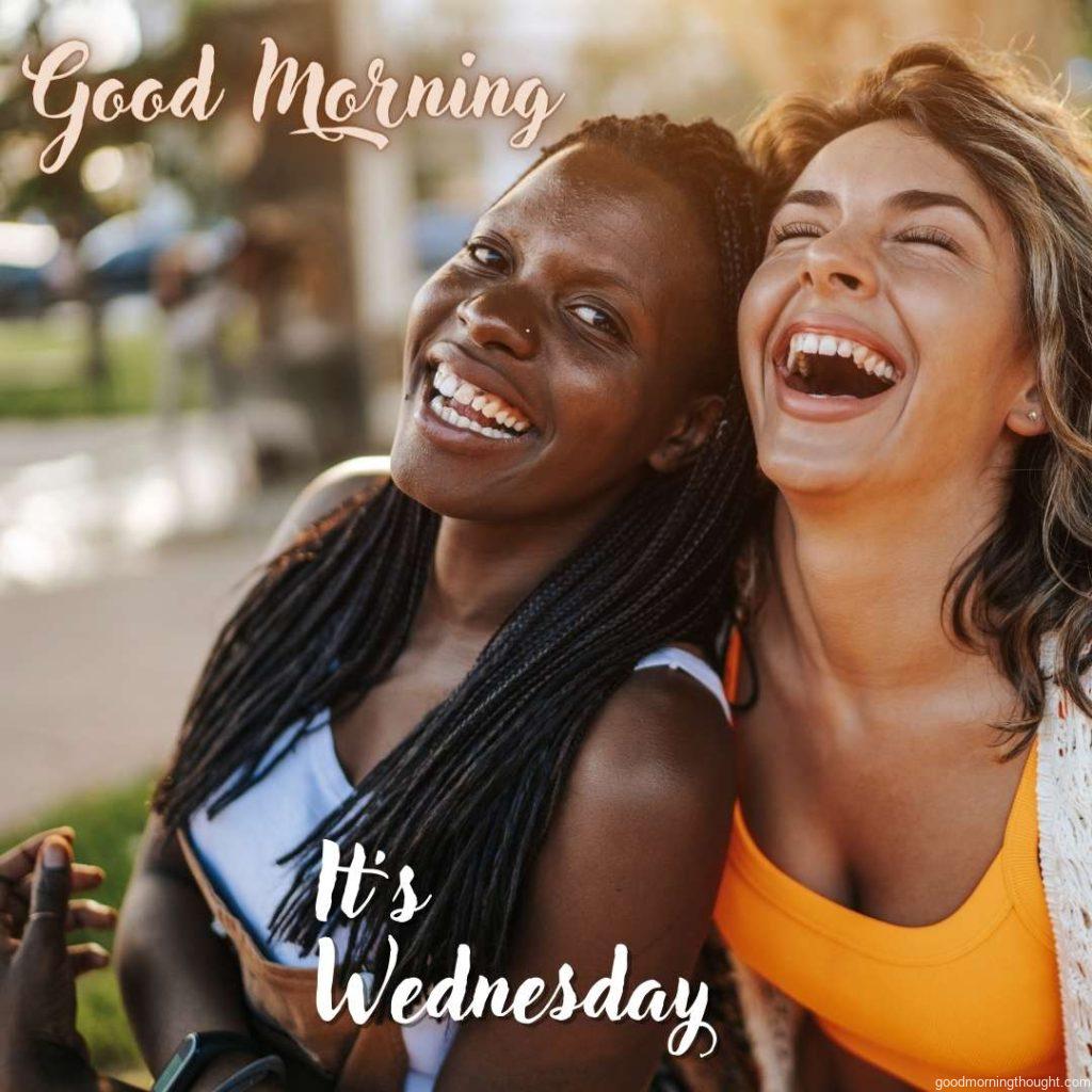 Happy young girls laughing and enjoying Wednesday