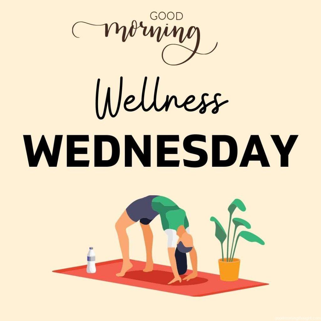 Lady doing yoga. Yoga wellness Illustration. Good morning wednesday images