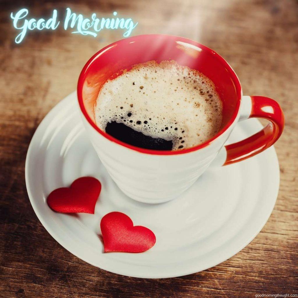 Morning coffee for a loved ones. Valentine's day love concept