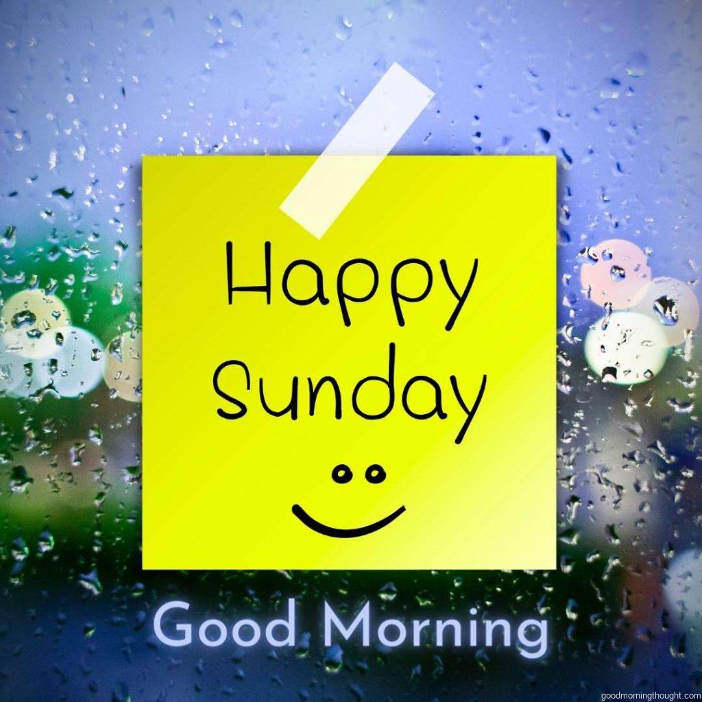 Water drop background with happy Sunday