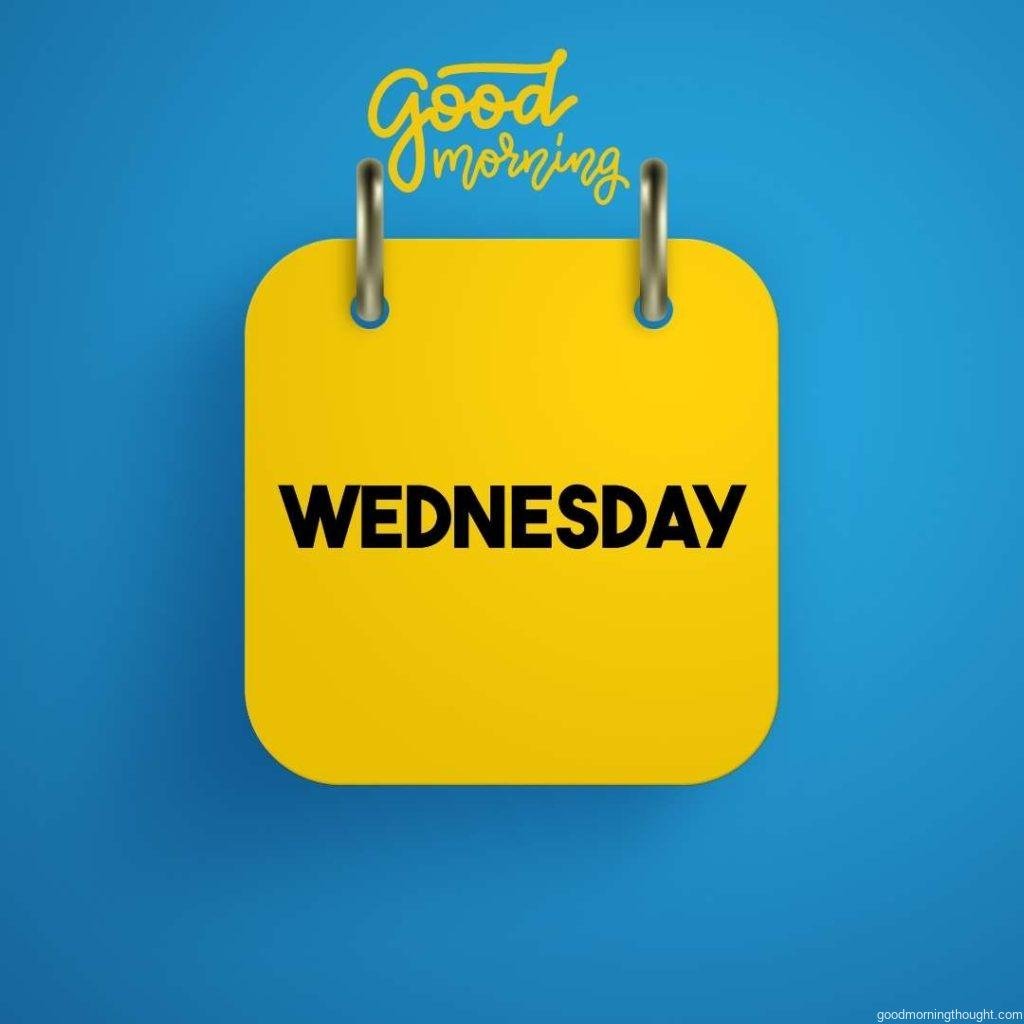 Wednesday calendar on blue background