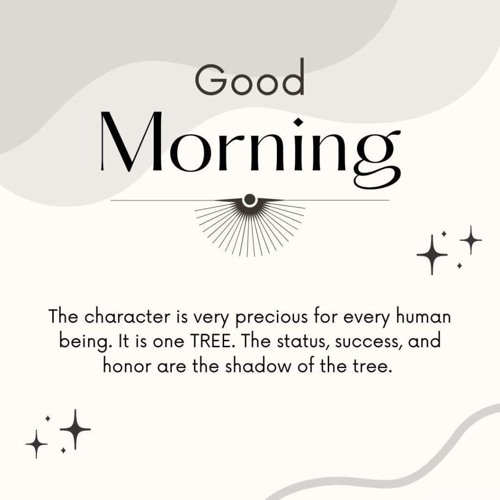 Abstract organic shape illustration with good morning message