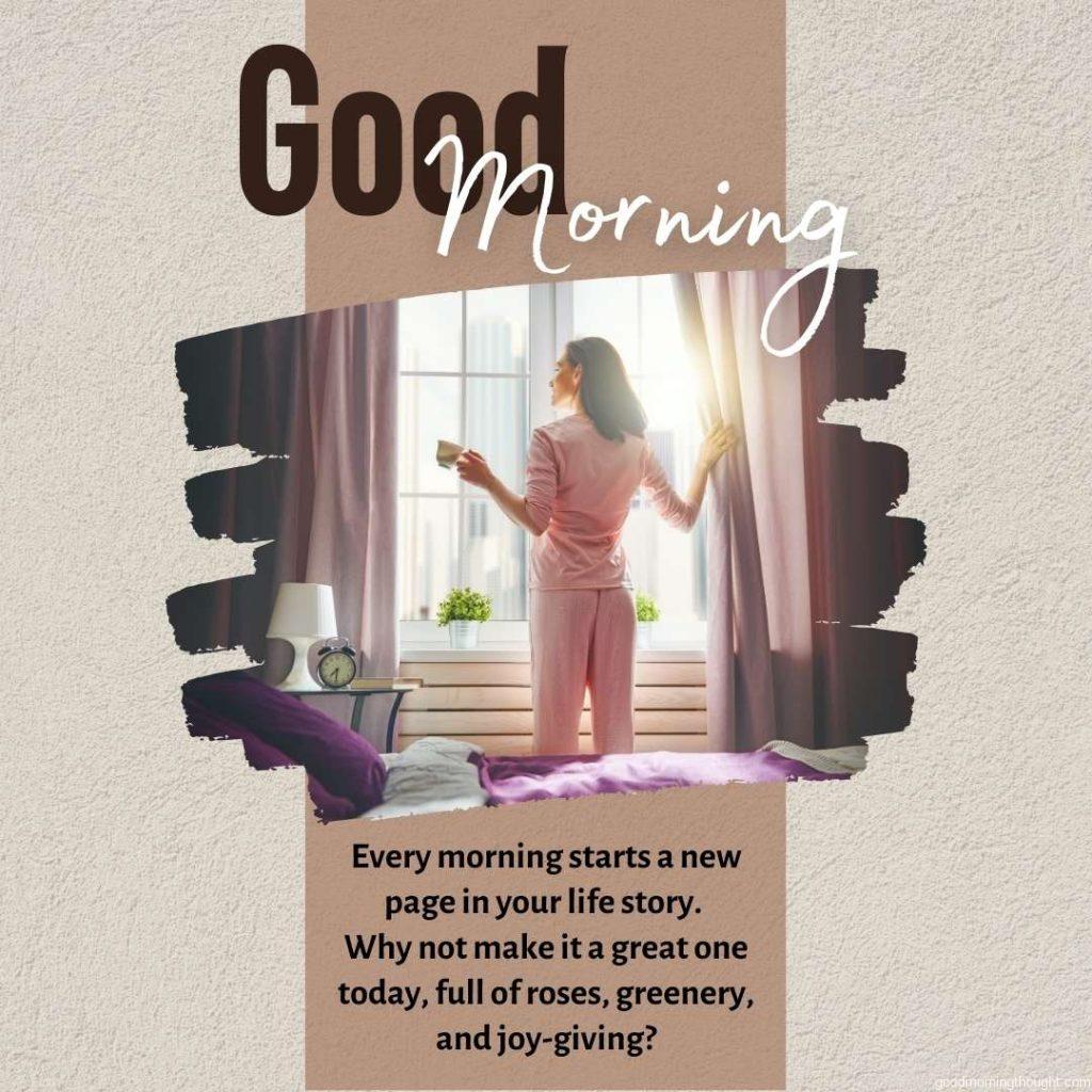 Wall textured background with good morning quote