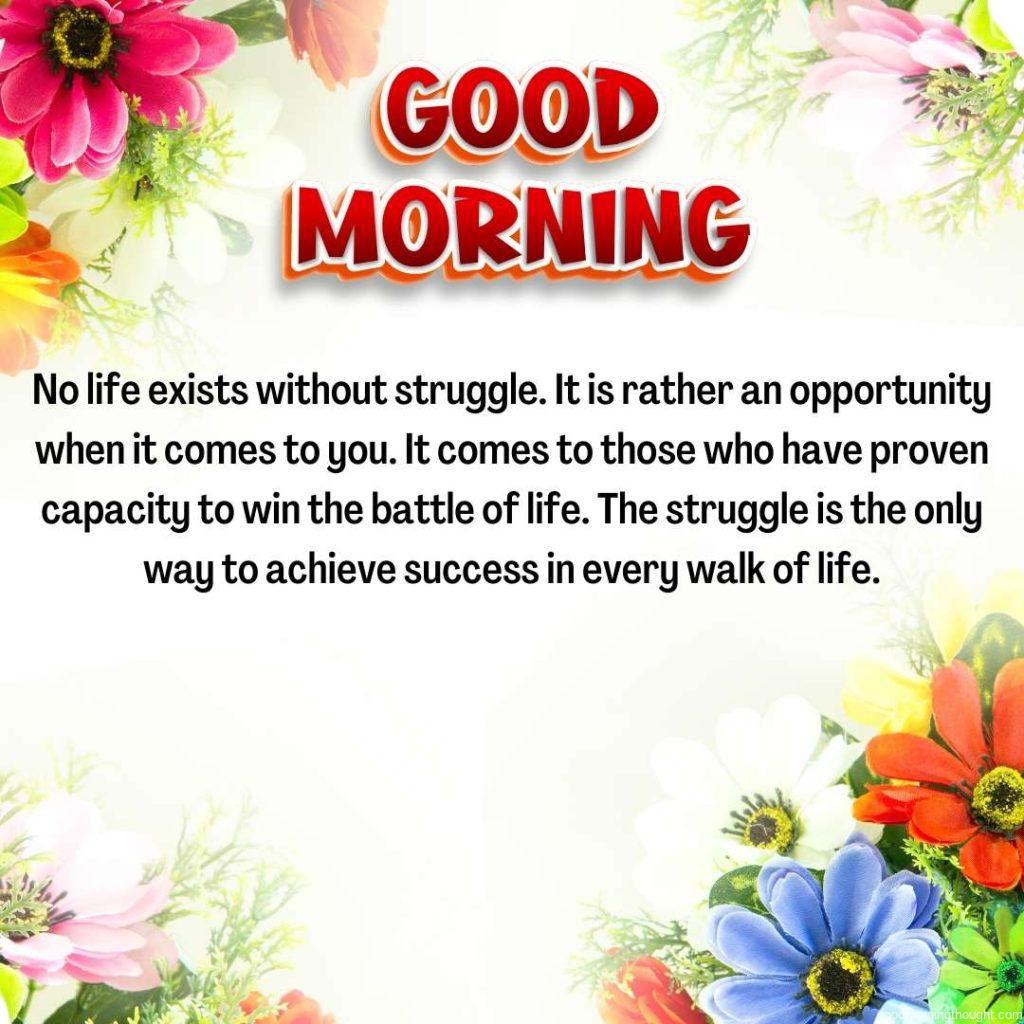 artificial flower background with morning quote