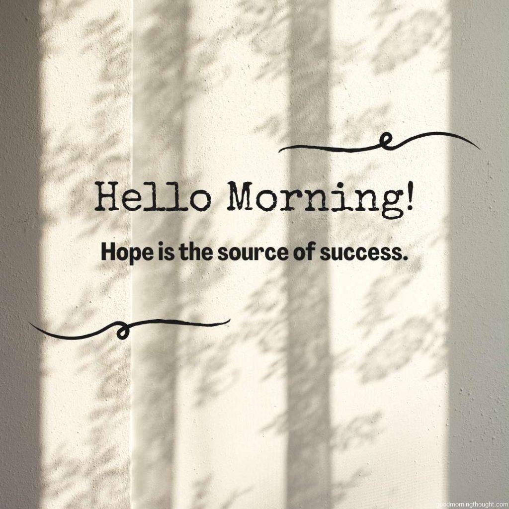 morning shadow from lace curtains with good morning text message written on it 1