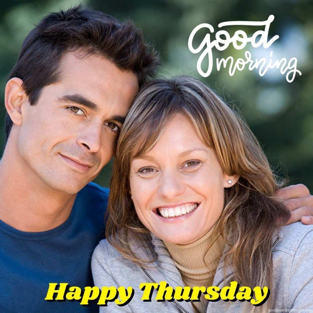 Happy couple saying good morning, happy Thursday (2)