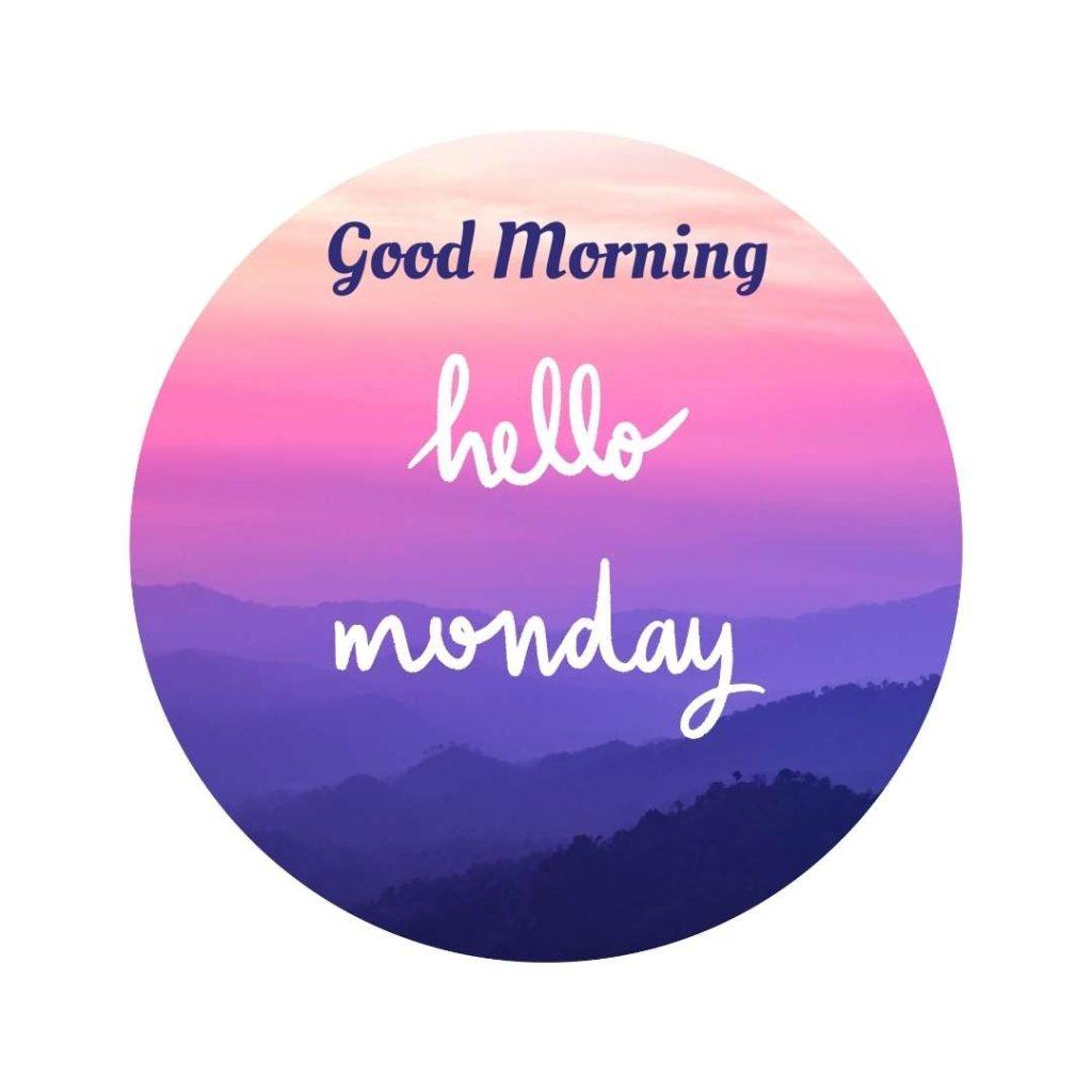 Hello Monday lettering in landscape view