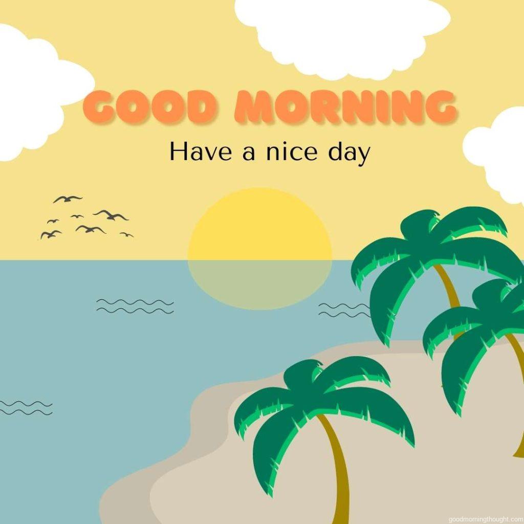 Palm Tree Illustration. Good morning beach images