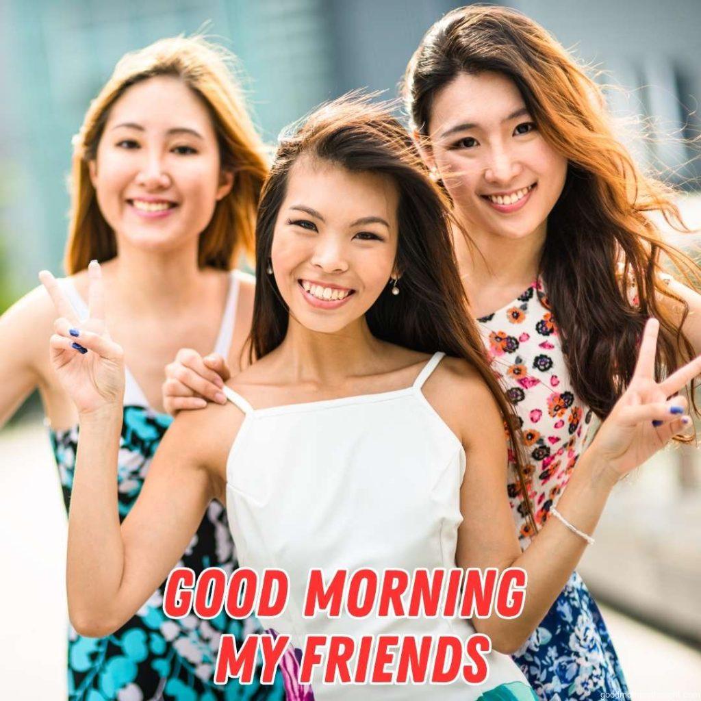 Asian Friends Portrait, Good Morning Images for Friends