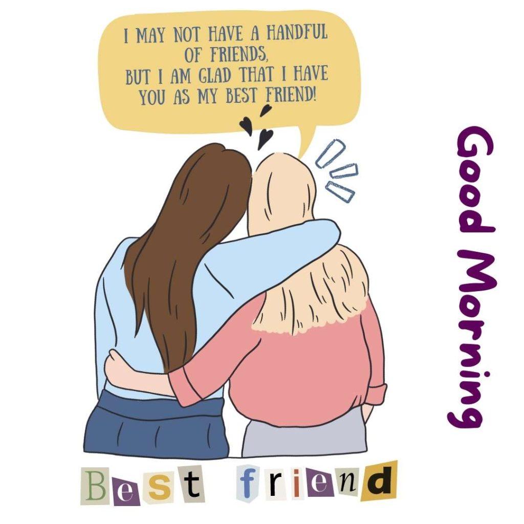 Best Friend Girls Illustration, Good Morning Text