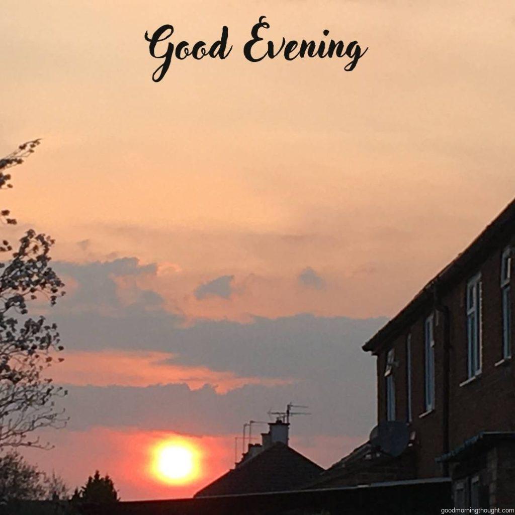 Evening appearance of Oxfordshire with _Good Evening_ text