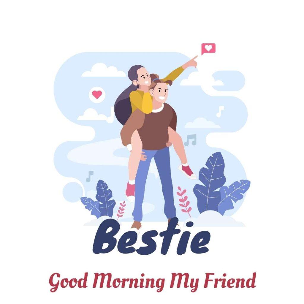 Partner, Friendship Day Flat Illustration, Good morning images for friends