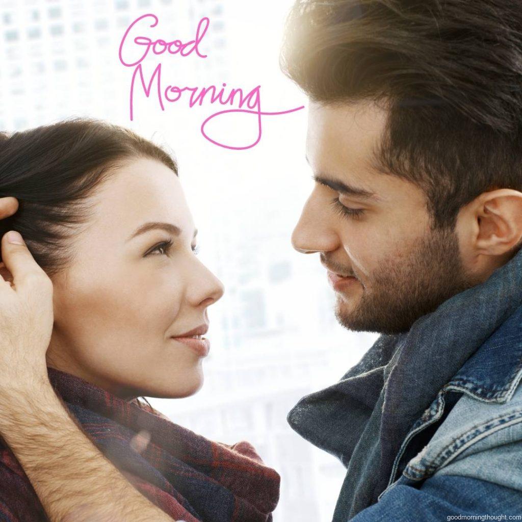 Romantic young couple kissing in the city, Love Romantic Kiss Good Morning Image