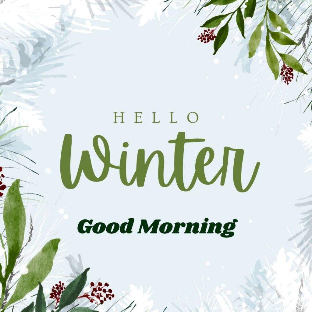 Snowy Christmas Background, _Good morning_ Text