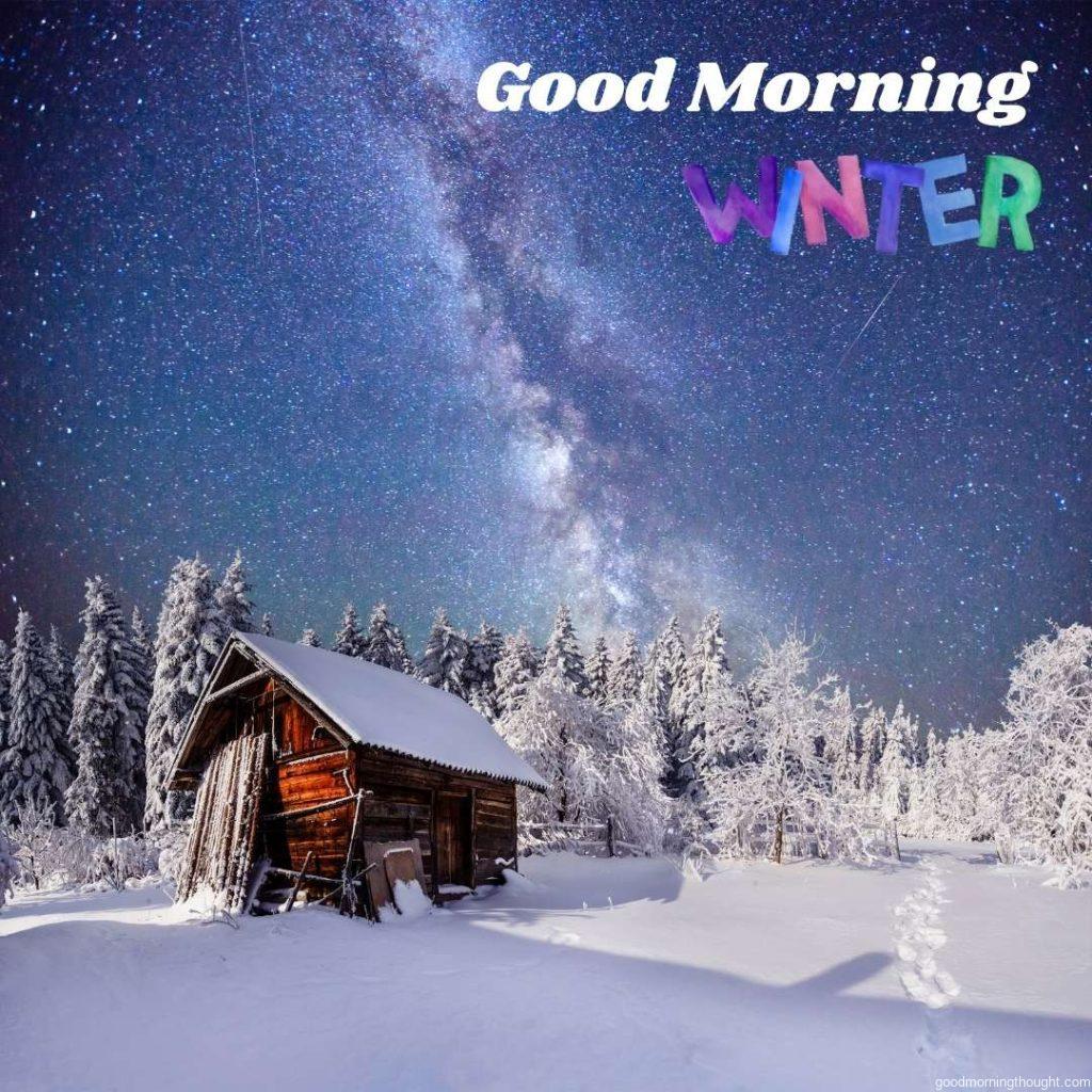 fantastic winter landscape, _Good morning_ text