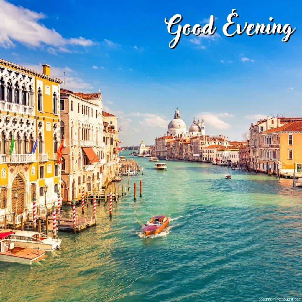 on the Grand Canal and Basilica Santa Maria della Salute in Venice. Good evening images