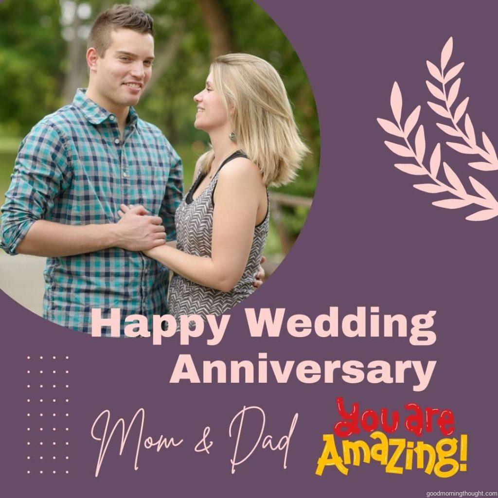 A husband and wife are standing on a bridge together. Happy Wedding Anniversary Images