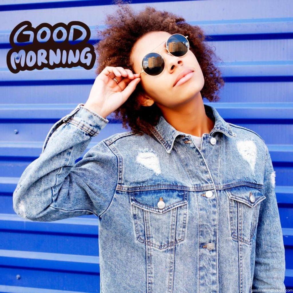 African American Woman in a Denim Jacket