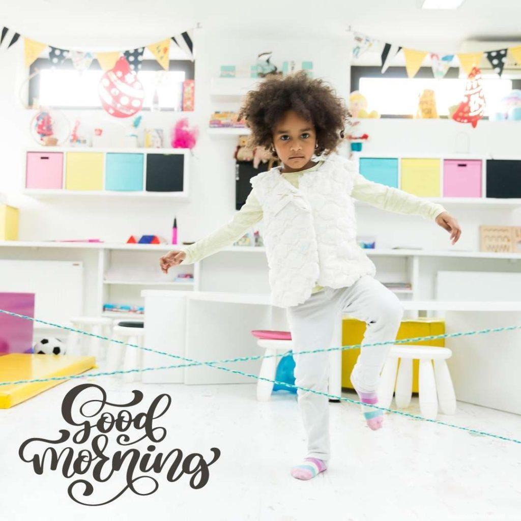 African American kid playing in the playing room, African American Good Morning Images