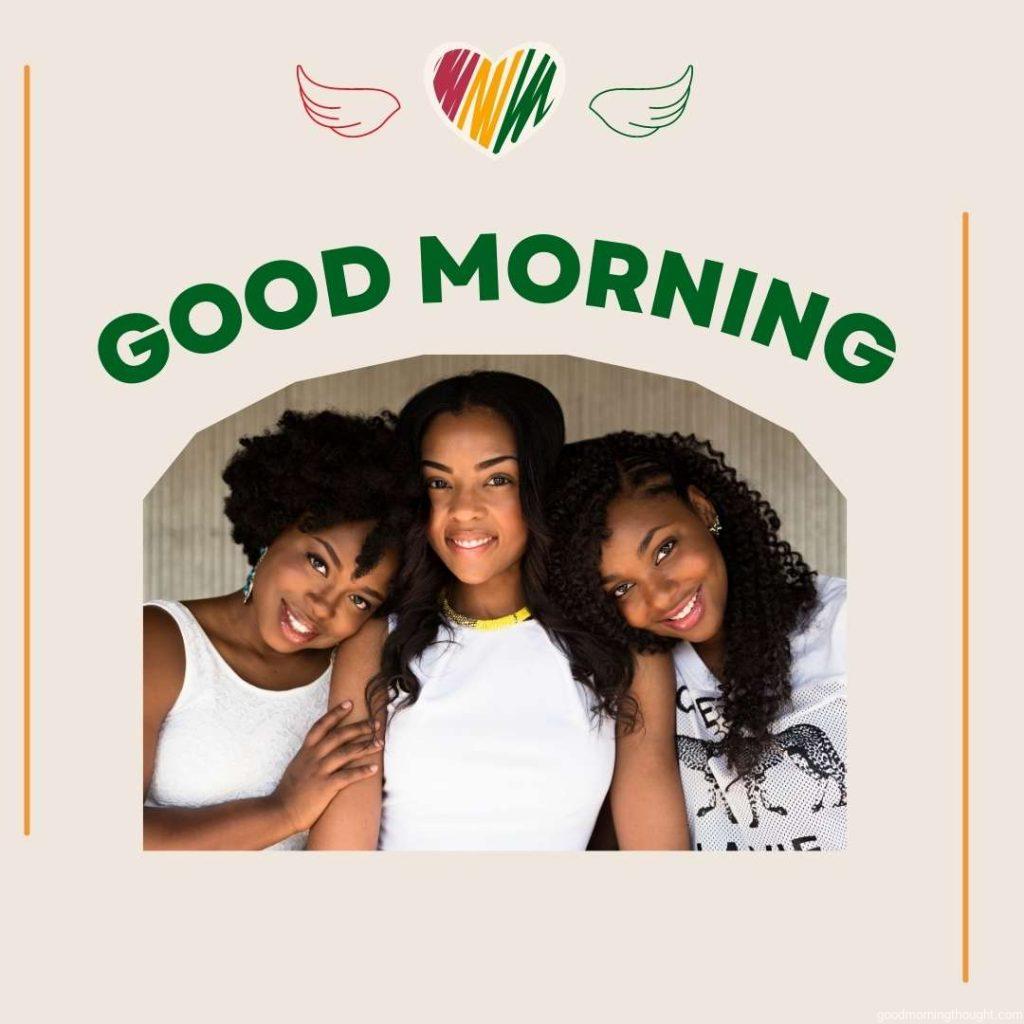 Cheerful Girl Best Friends, African American Good Morning Images