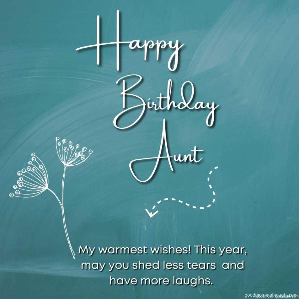 Classroom, on the classroom board is written _Happy Birthday Aunt