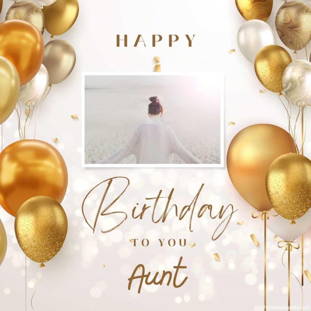 Elegant golden balloon Happy celebration card banner template, Happy Birthday Aunt Images