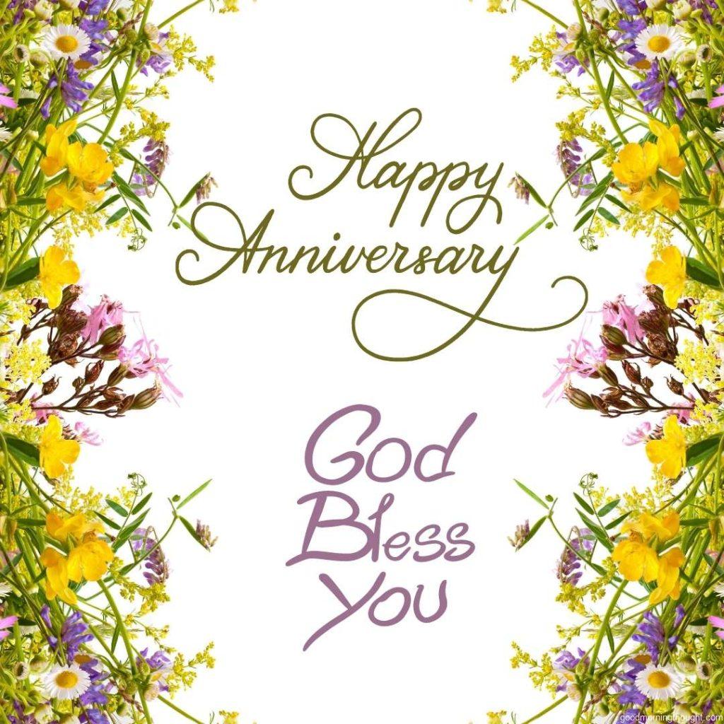 Floral frame, Happy Wedding Anniversary Images