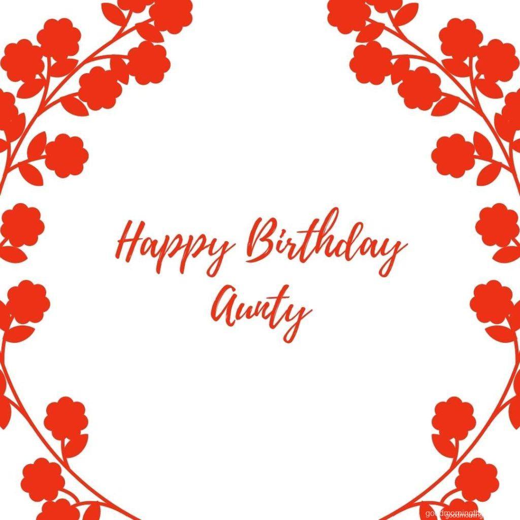 Floral wreath silhouette, Happy Birthday Aunt Images