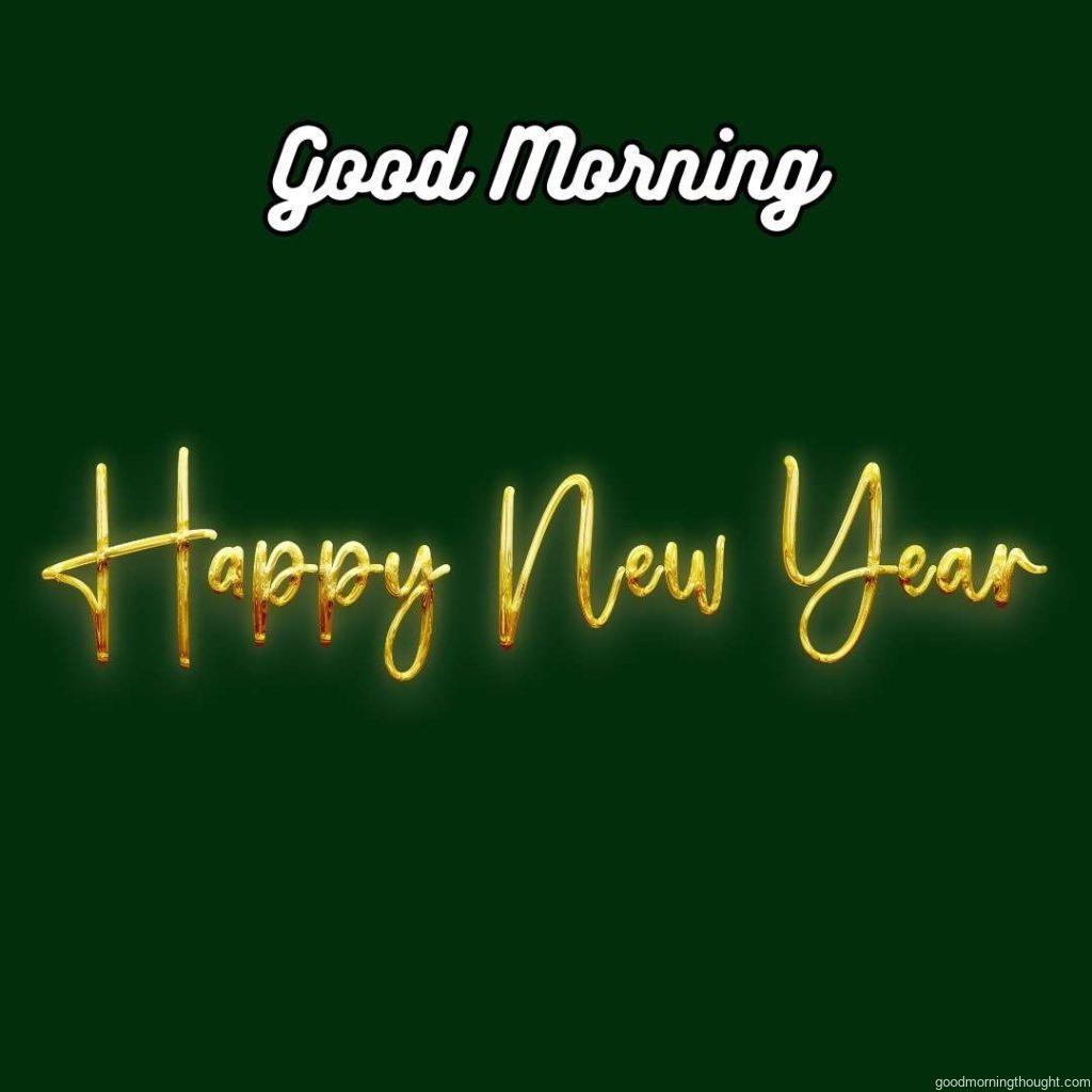 Golden volumetric 3D Text of the inscription Happy New Year isolated cut out, Word Good Morning