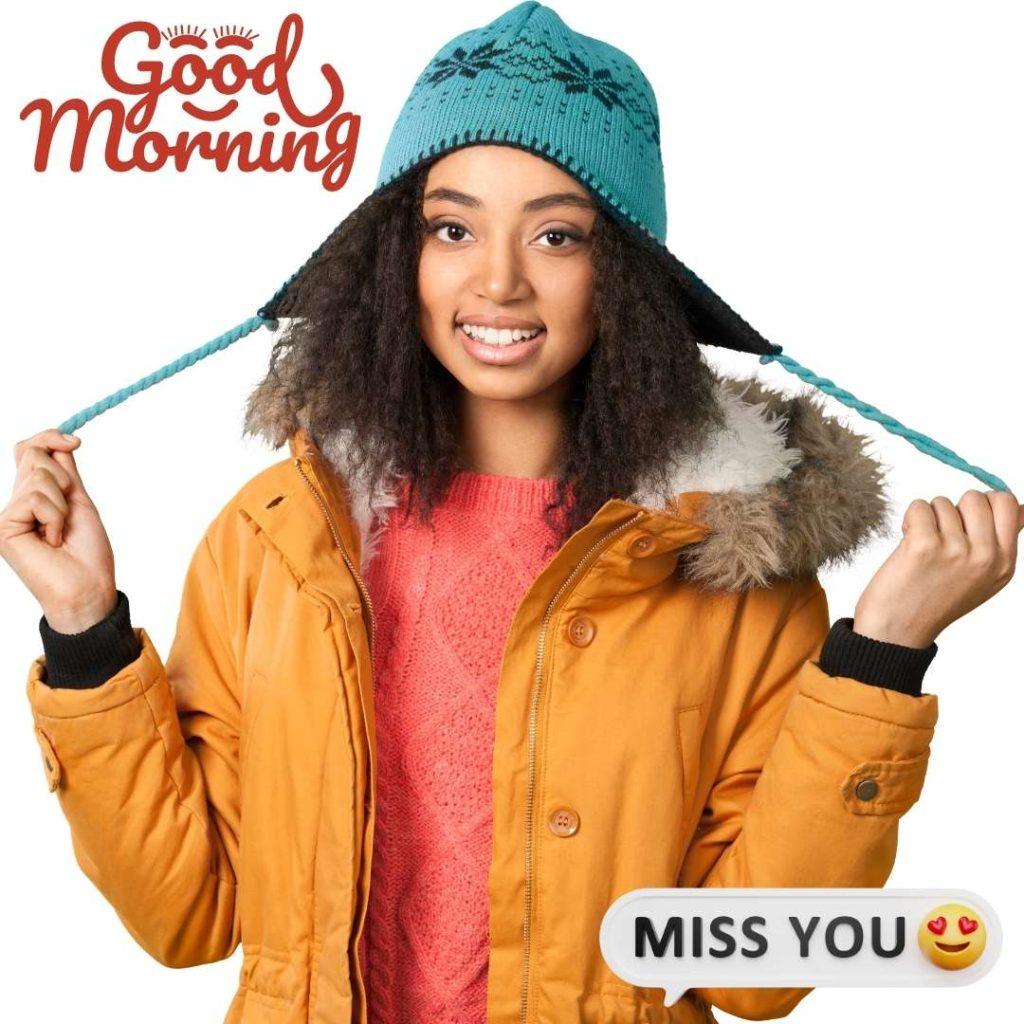 Young African American Woman in Winter Clothing, Isolated, African American Good Morning Images