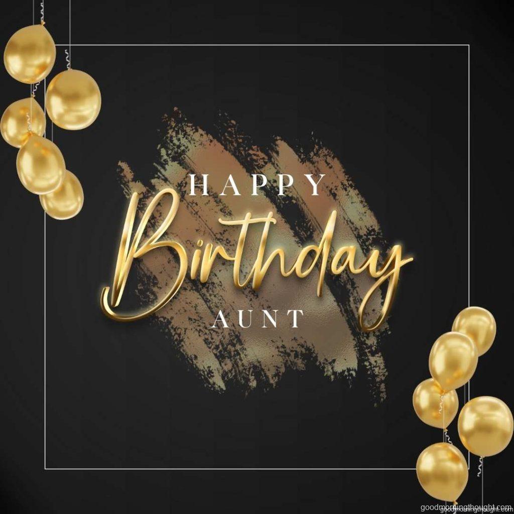 black gold background, Happy Birthday Aunt Images