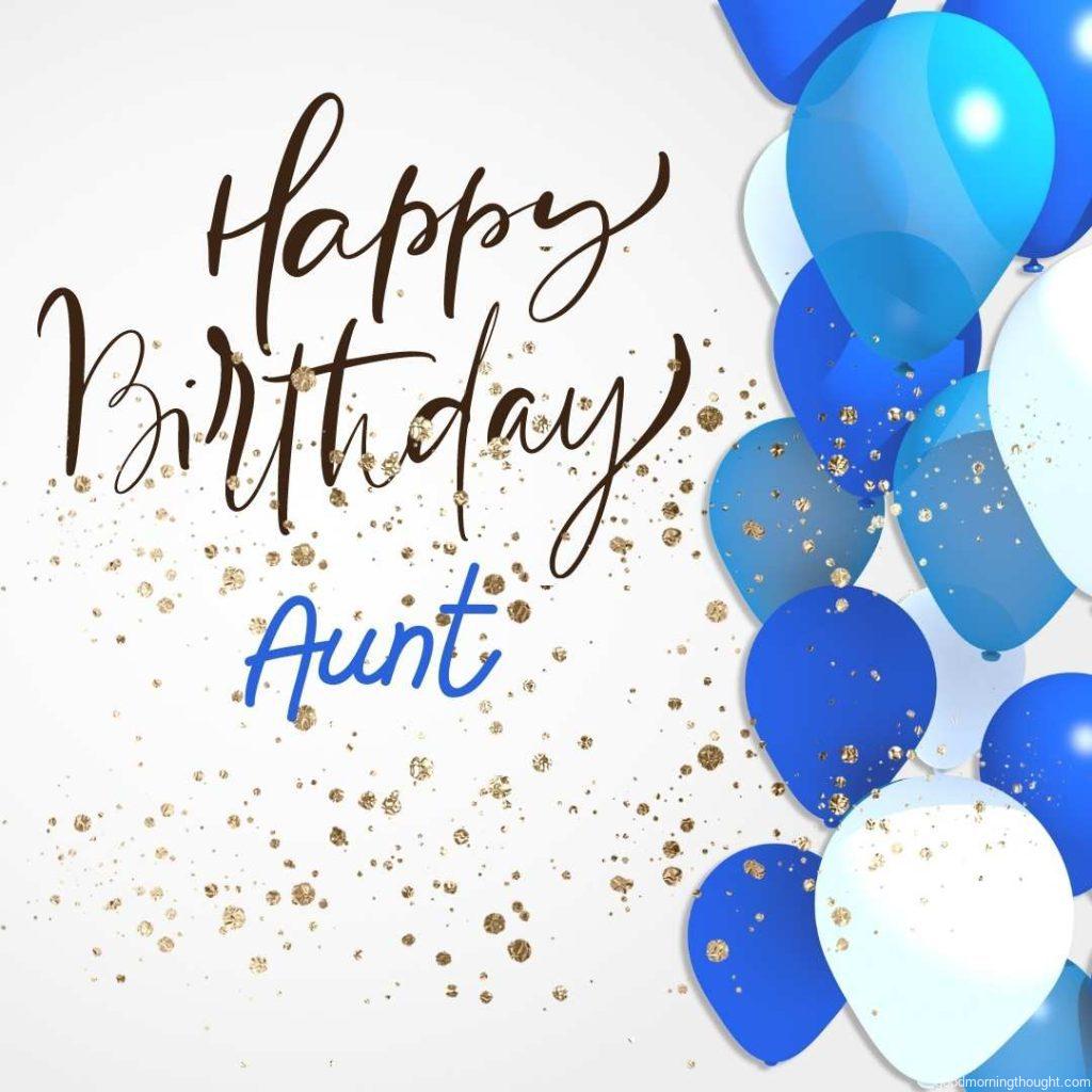 Light and dark blue backgrounds, Happy Birthday Aunt Images text